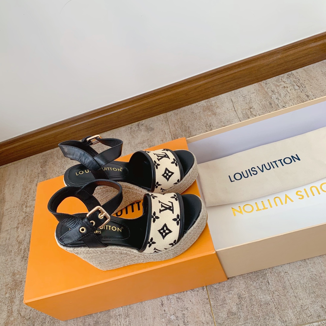 Bagsaaa L0vis Vvtt0n Monogram Wedge