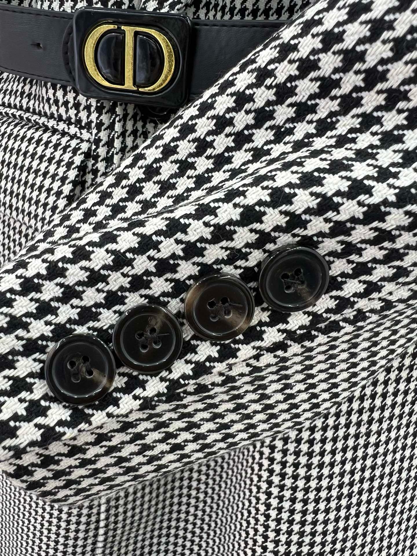 Bagsaaa D10r Overcoat Houndstooth