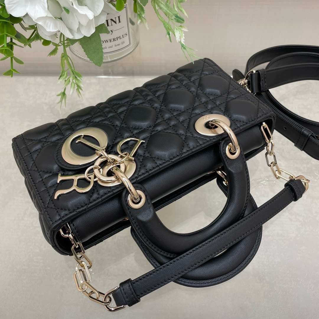 Bagsaaa D10r Lady D - Joy Small In Black Leather - 22x12x6 cm