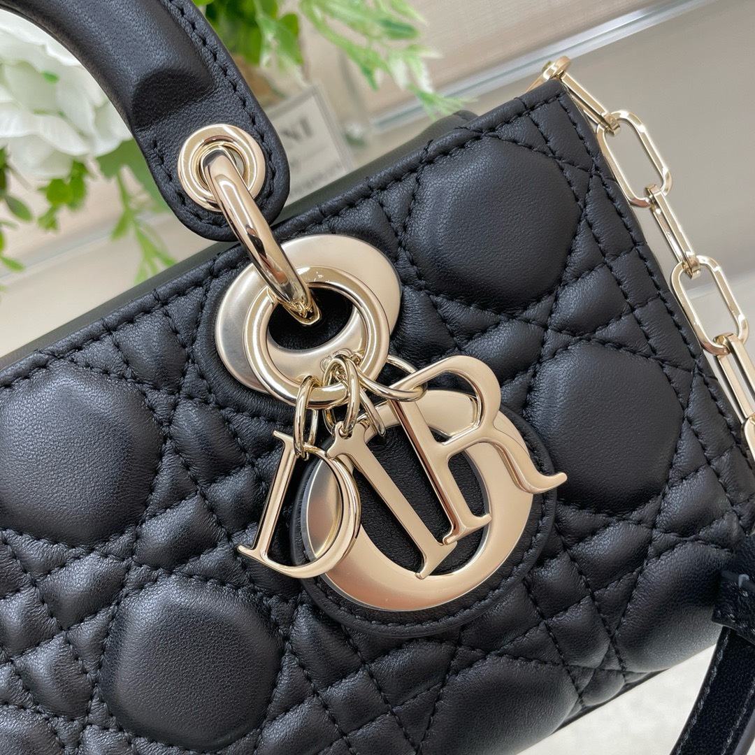 Bagsaaa D10r Lady D - Joy Small In Black Leather - 22x12x6 cm