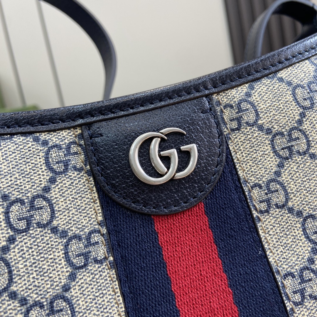 Bagsaaa Gvc*1 Ophidia GG Medium Shoulder Bag 781392 Beige & Blue - 34x32x17 cm