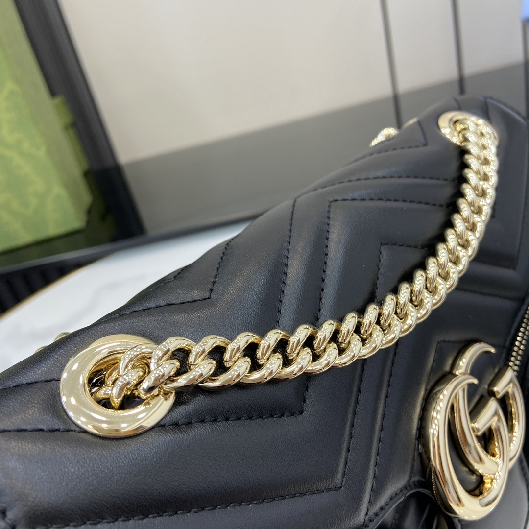 Bagsaaa Gvc*1 GG Marmont Small Multi-Pocket Bag 795228 Black - 25.5 x 15 x 7 cm