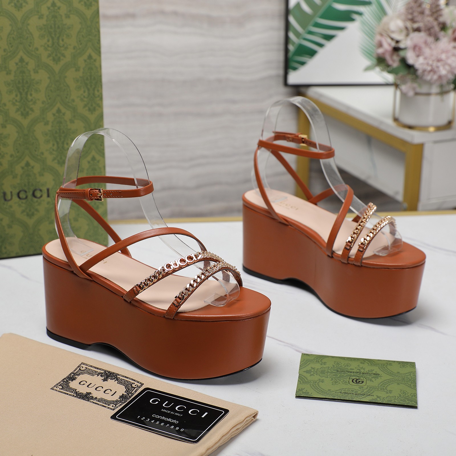 Bagsaaa Gvc*1 Signoria Flatform Sandal Brown 786596