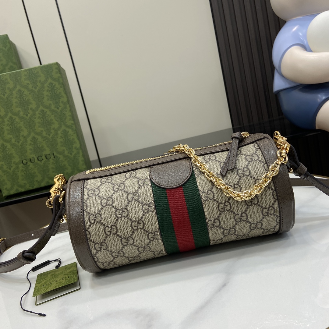 Bagsaaa Gvc*1 Ophidia small shoulder bag 795194 beige & ebony - 24x12x12cm