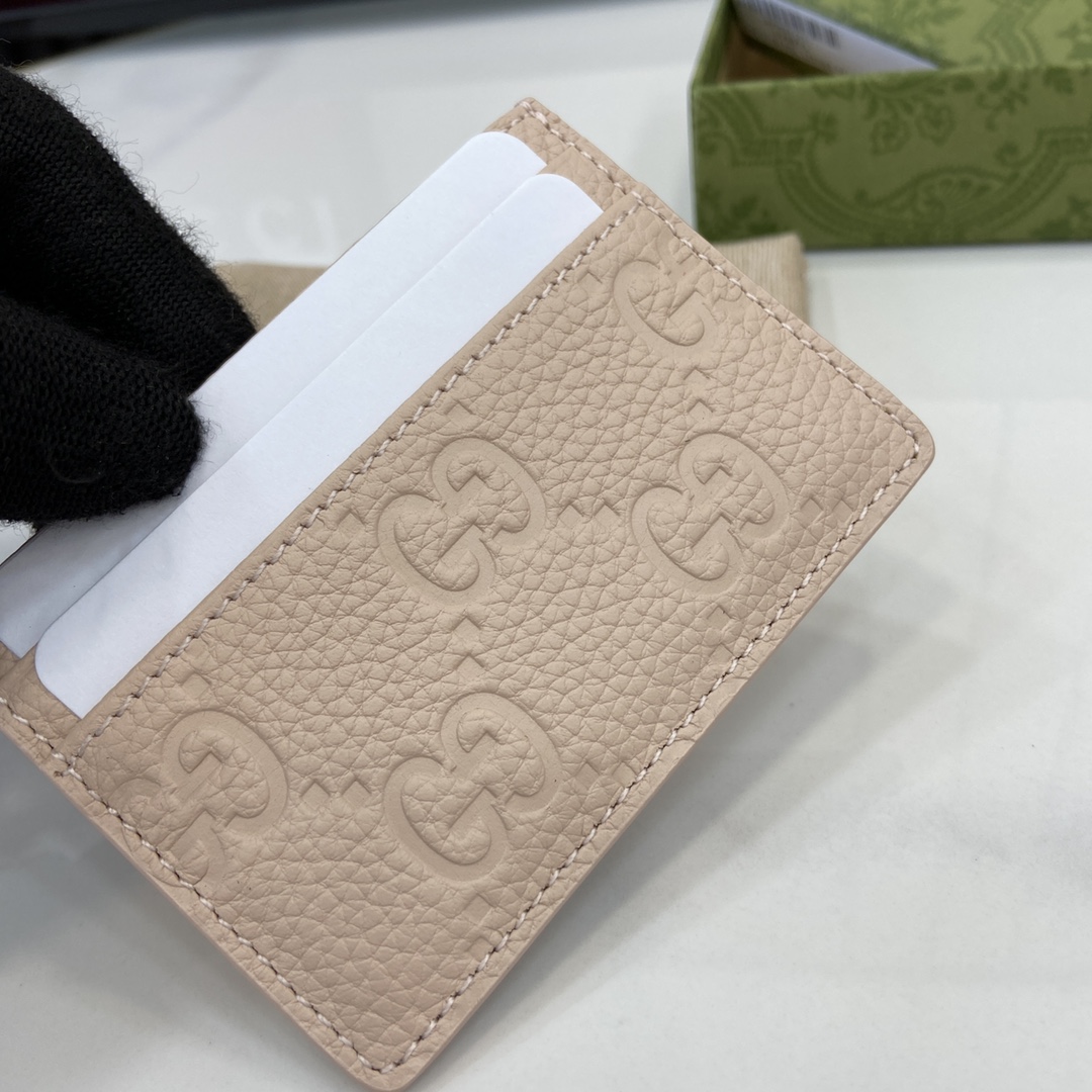 Bagsaaa Gvc*1 GG Emblem card case 815883 light pink - 10cm