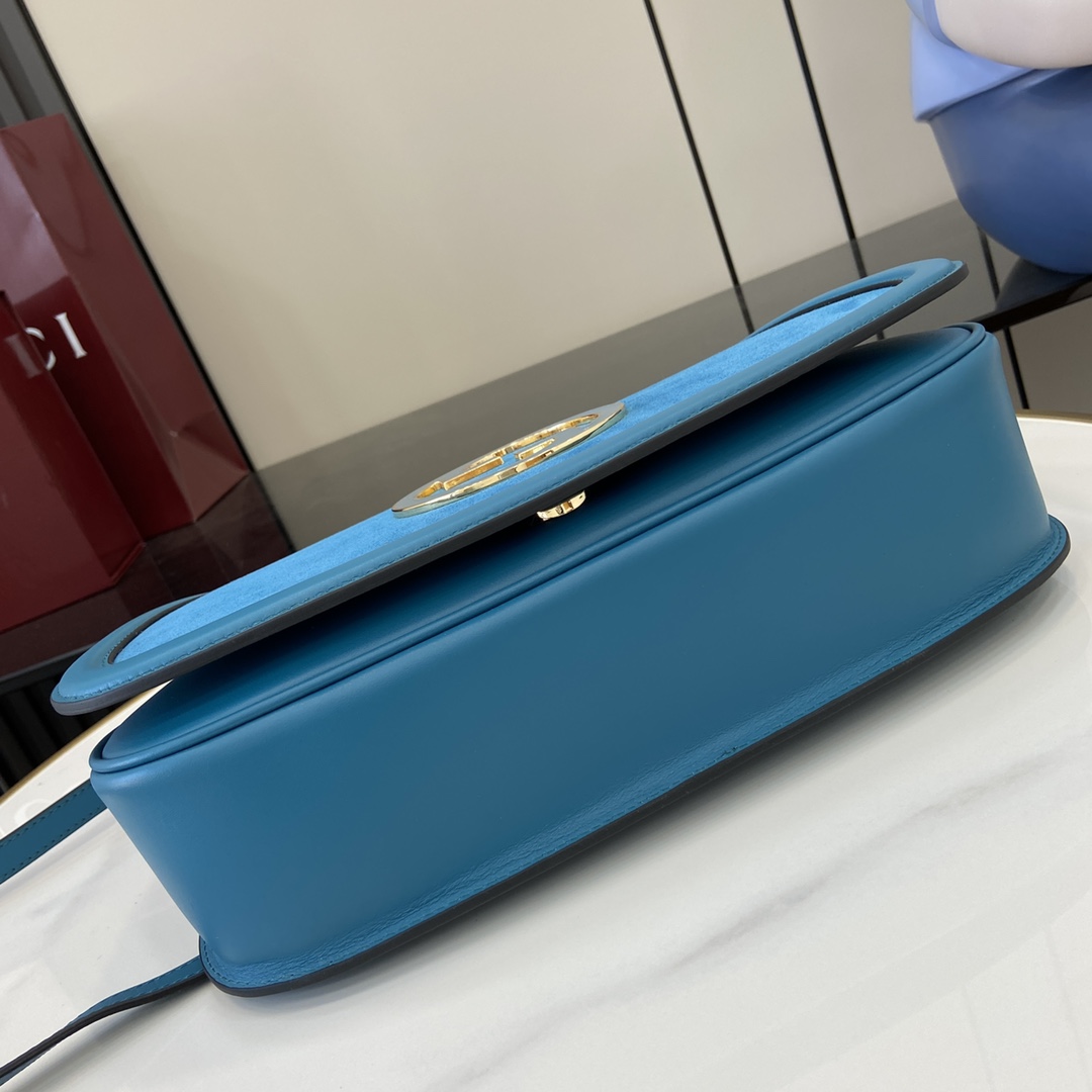 Bagsaaa Gvc*1 Blondie medium top handle bag 815719 blue suede - 32 x 17 x 10cm