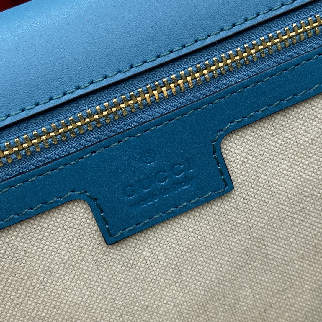 Bagsaaa Gvc*1 Blondie medium top handle bag 815719 blue suede - 32 x 17 x 10cm