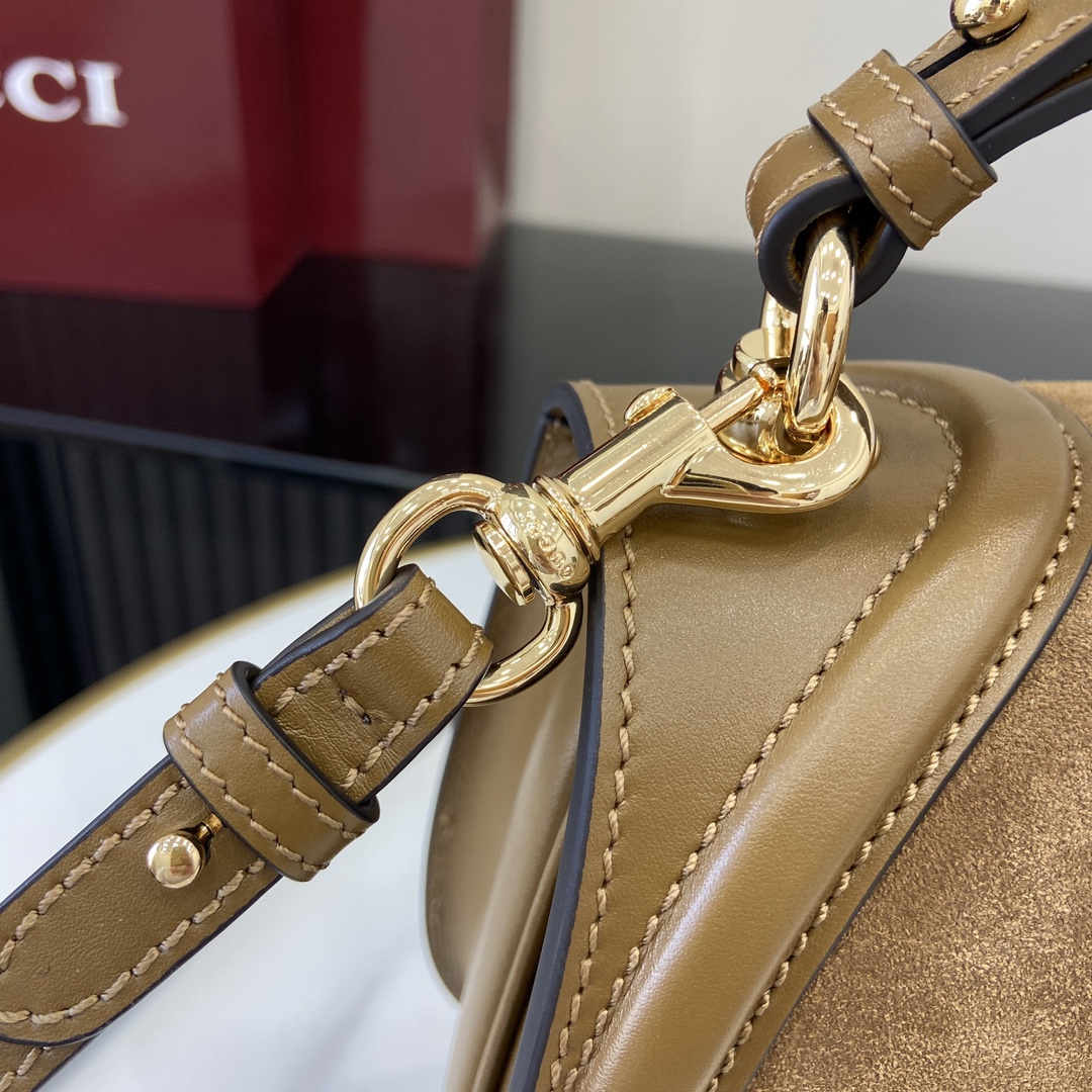 Bagsaaa Gvc*1 Blondie medium top handle bag 815719 brown suede - 32 x 17 x 10cm