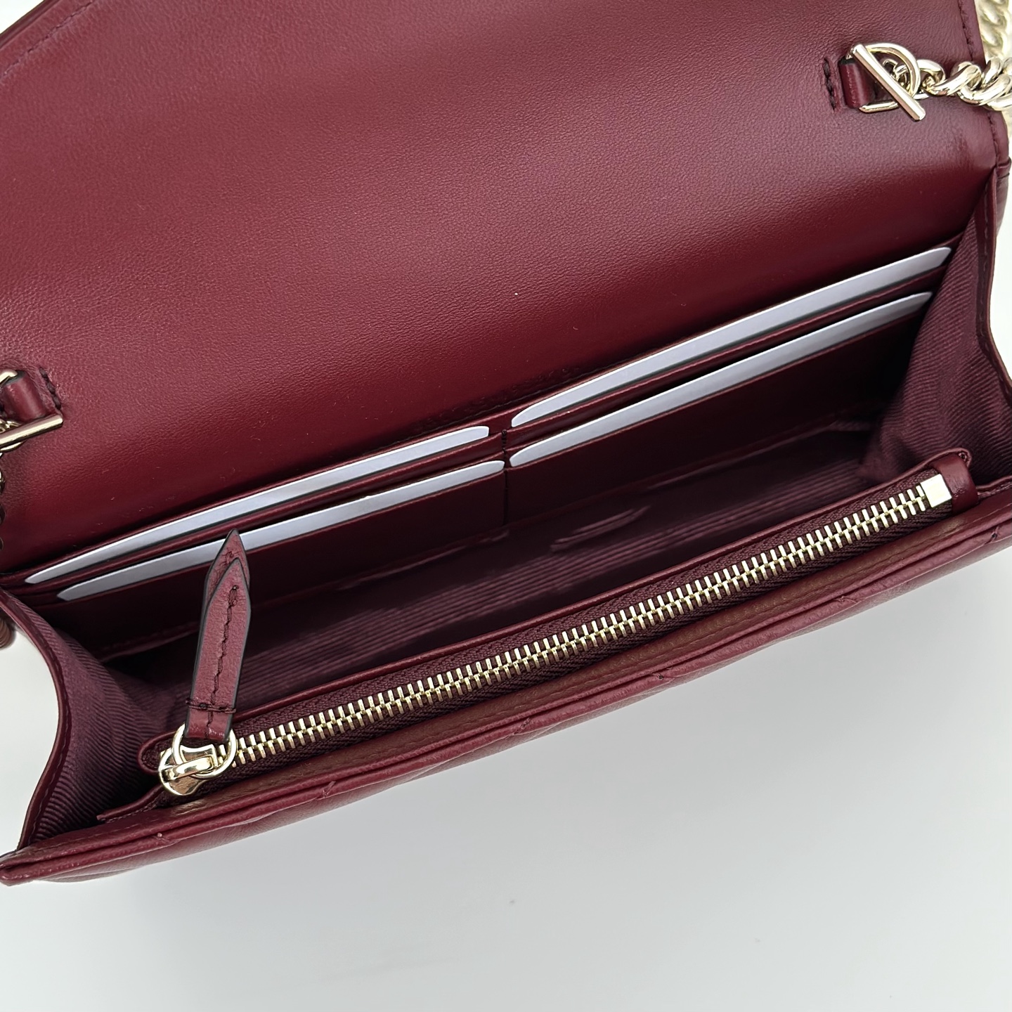 Bagsaaa Gvc*1 GG Marmont wallet on chain 837745 dark red - 19.5cm